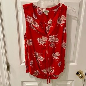 Lucky Sleeveless Button Up Top